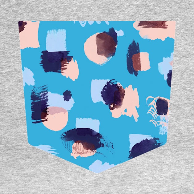 Pocket - Abstract Stains Blue by ninoladesign